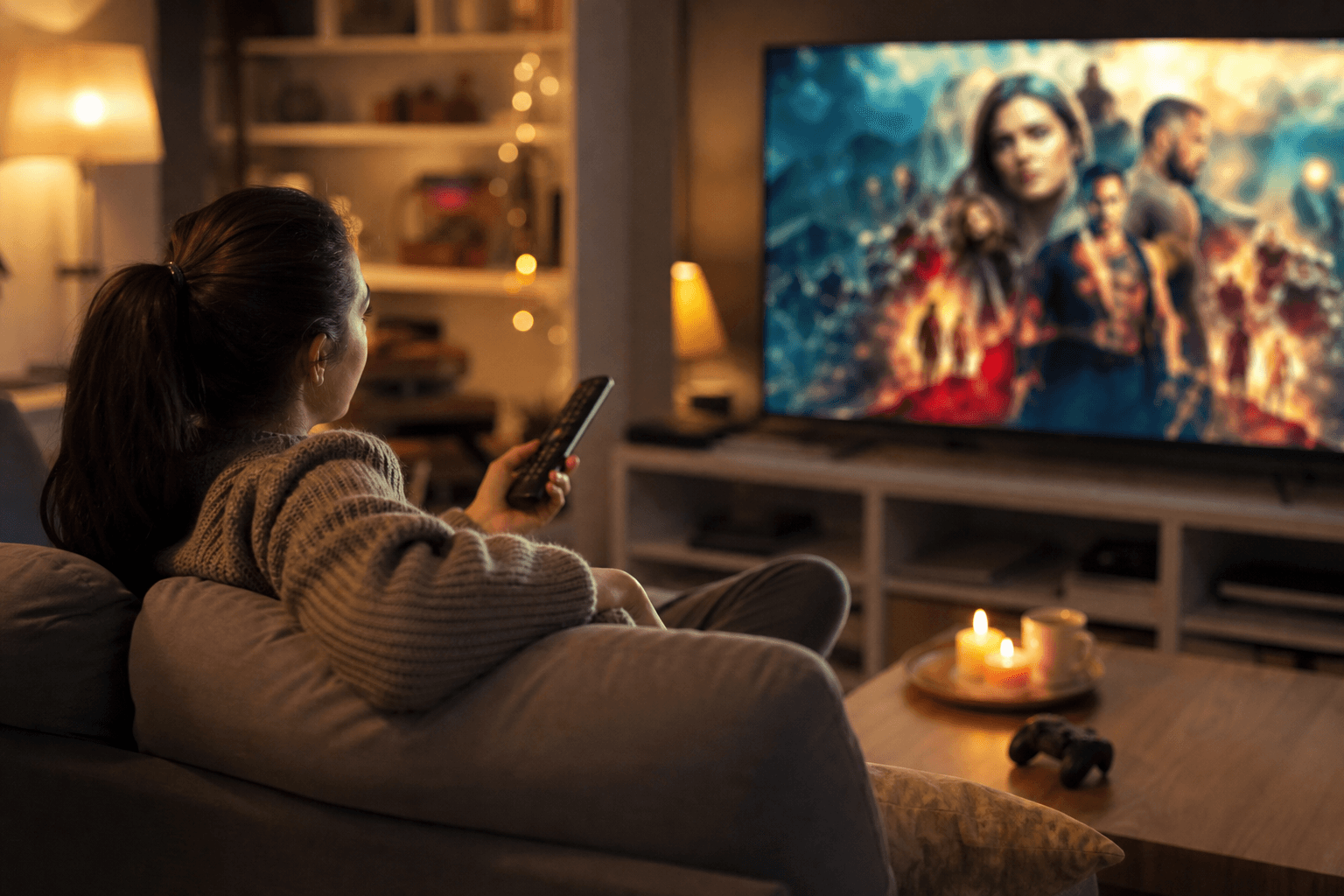 Persoon kijkt BBC iPlayer op laptop vanuit een woonkamer in Nederland via een VPN-verbinding