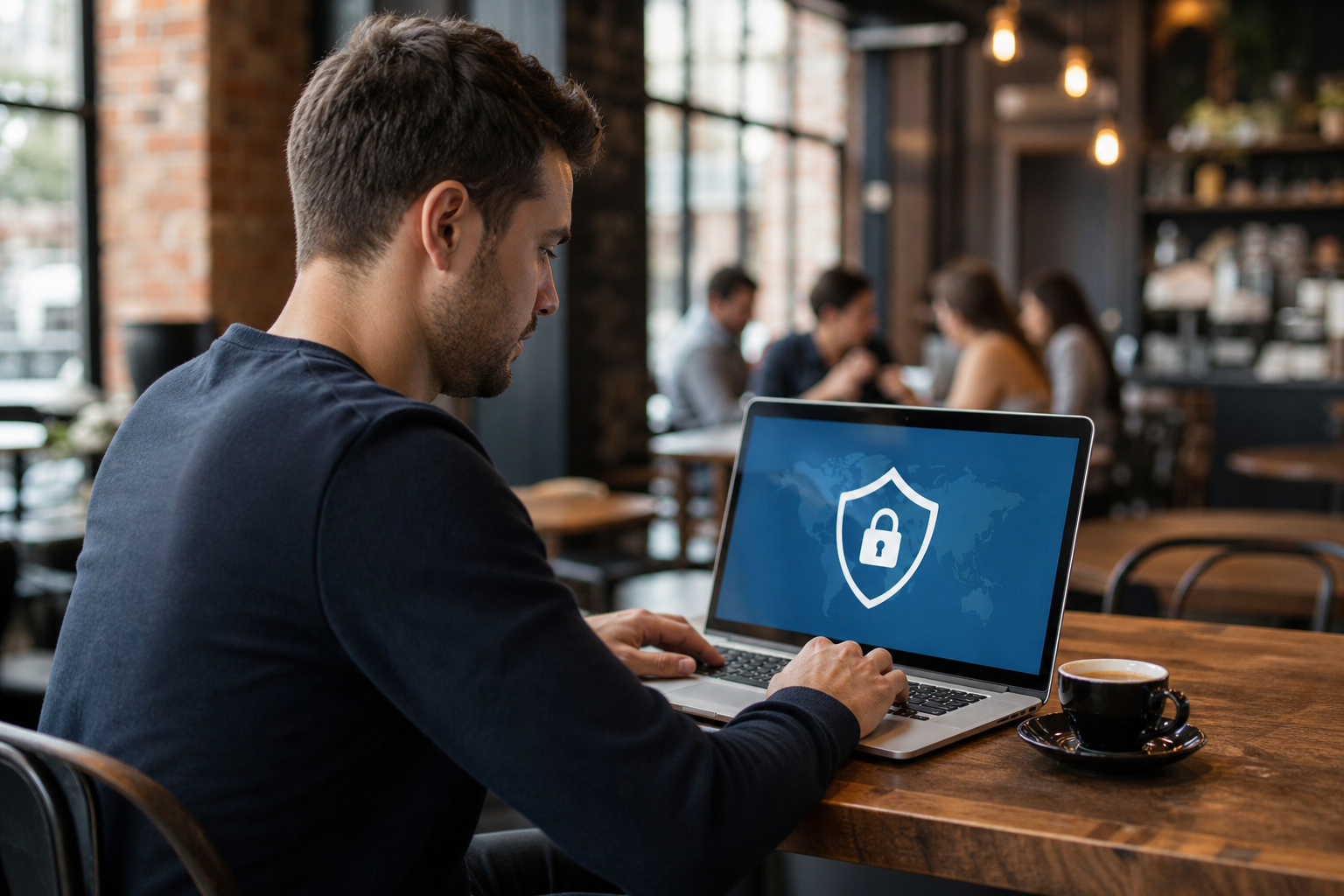Persoon berekent VPN-kosten per maand op laptop met abonnementsopties in beeld