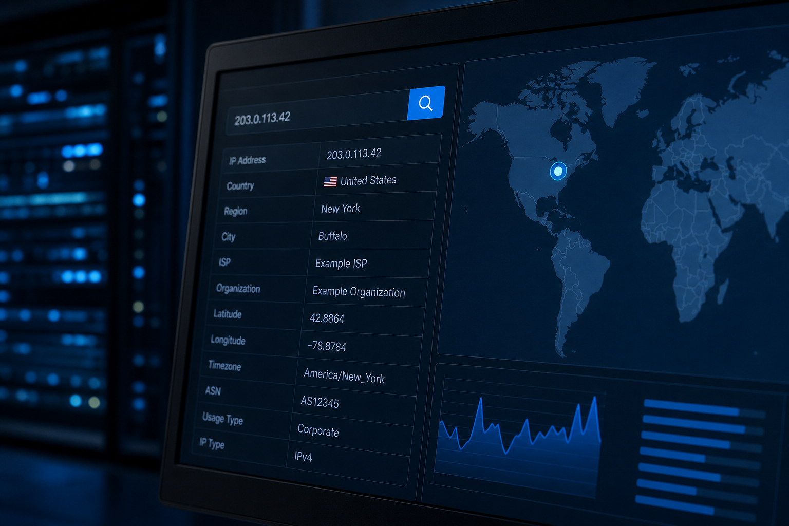 Digitaal IP-adres verdwijnt achter VPN-tunnel, anoniem internetten concept