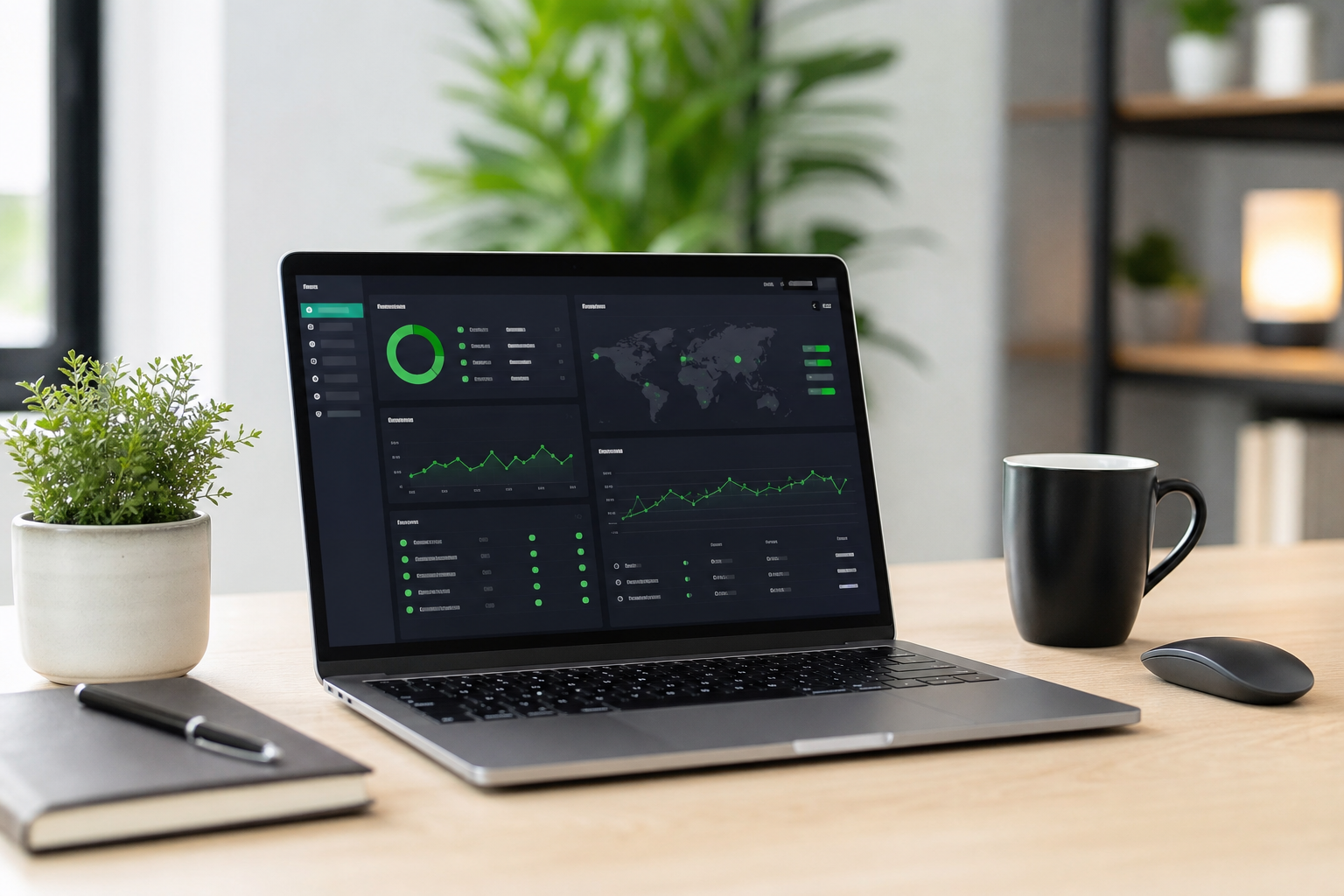 MacBook Pro met actieve VPN-verbinding op macOS, beveiligde internetverbinding