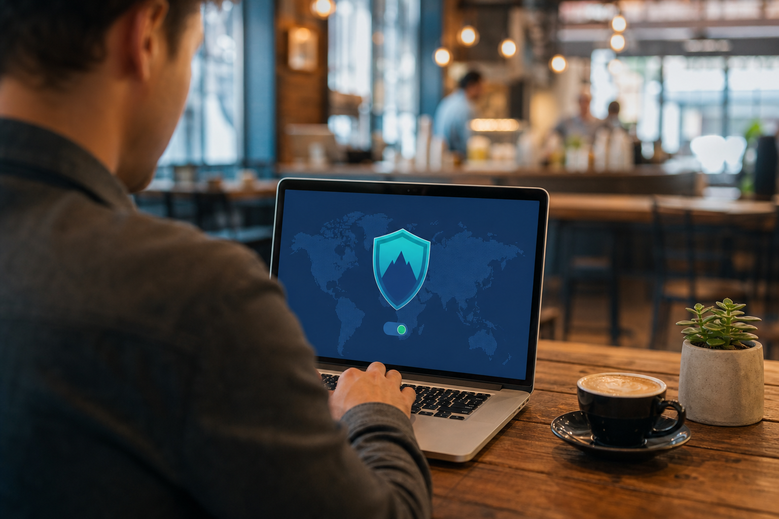 Serverruimte met blauwe verlichting die staat voor een VPN no-logs beleid en privacybescherming