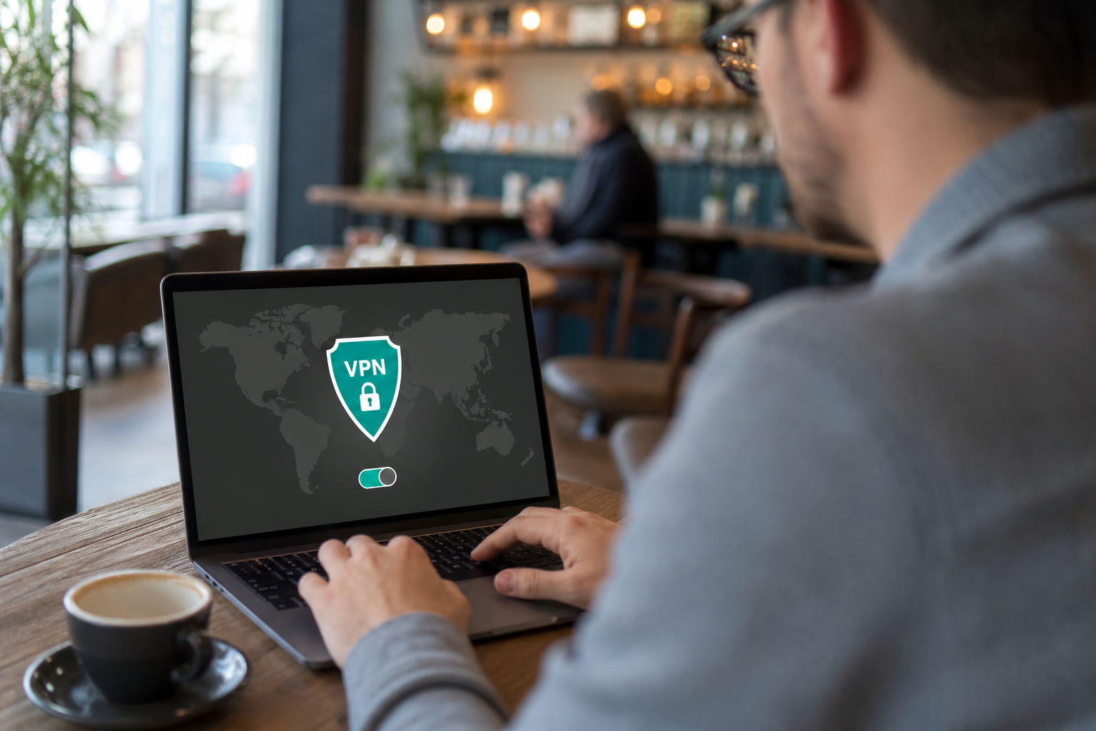 VPN instellen op Smart TV in de woonkamer, Samsung televisie met VPN-app scherm